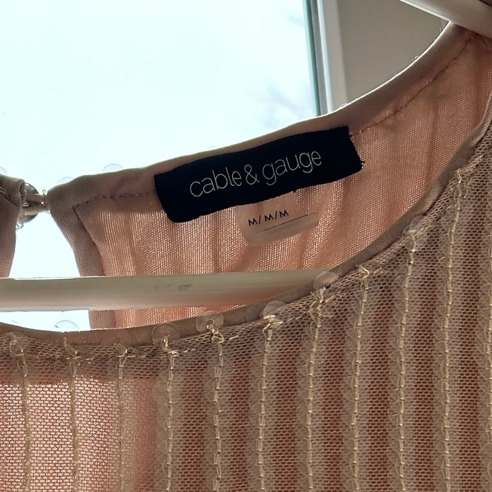 Cable & Gauge Sequins Blouse Womens Medium 24.5 inch length 19 inch pit to pit - Picture 10 of 12